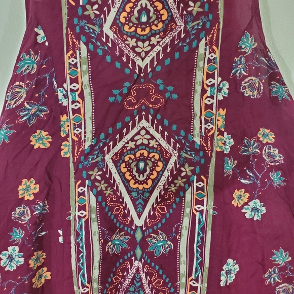 Free People Annka Boarder Slip Dress Black Multi Boho Size Med - Picture 8 of 12